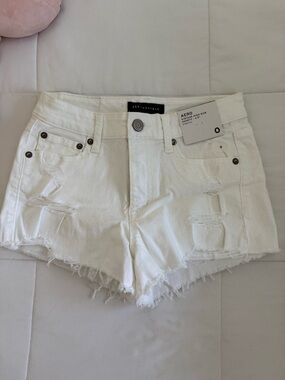 Aeropostale White High Rise Denim Shorts
